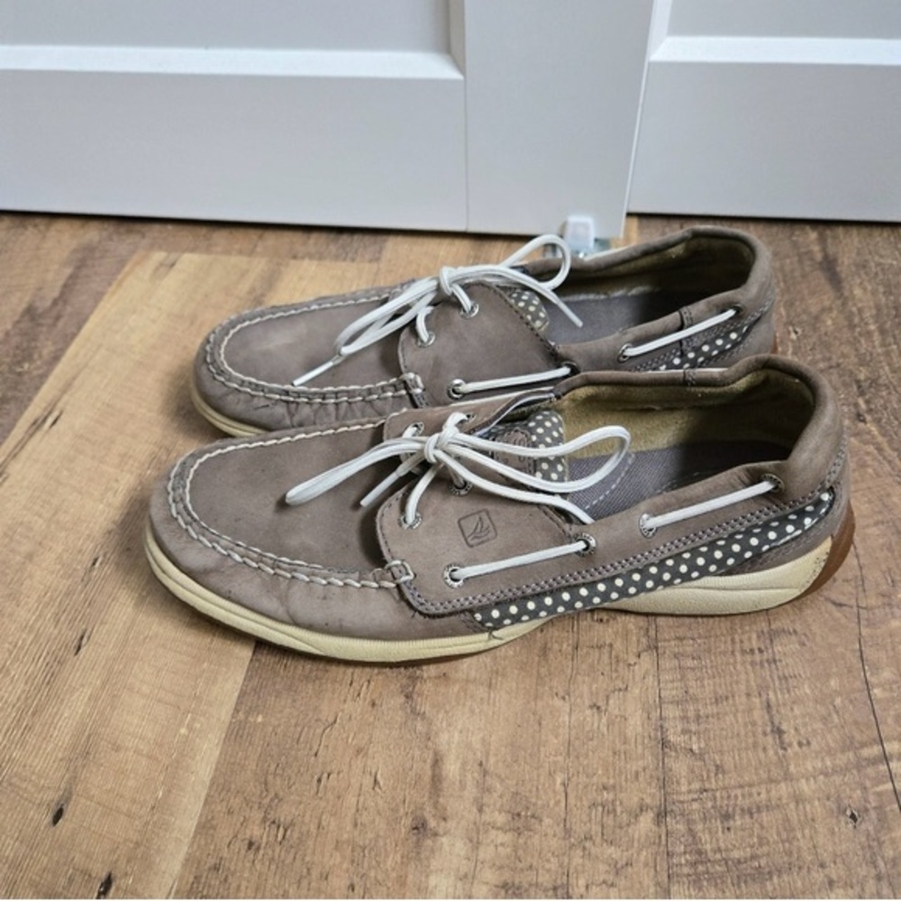 Sperry Womens Grey Leather 9 5m  Boat Shoes
